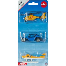 SIKU Auto bugina s helikoptérou a hydroplánem akční set modely kovové 0402
