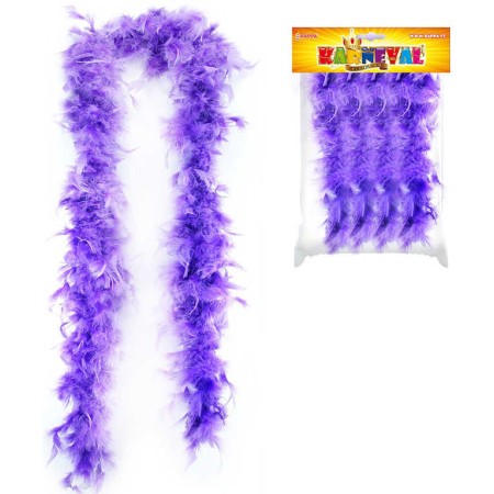 KARNEVAL Boa peří 1,5m fialové pro dospělé KARNEVALOVÝ DOPLNĚK