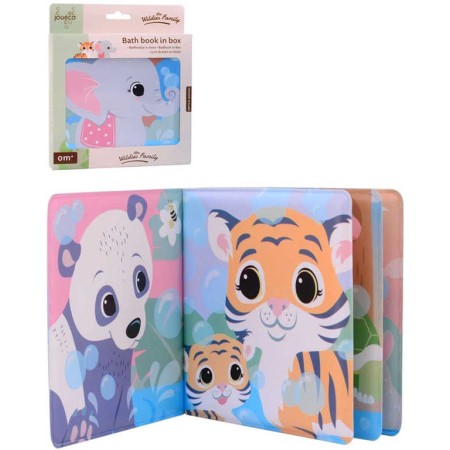 JOUECO Baby knížka zvířátka pískací na koupání do vany pro miminko plast
