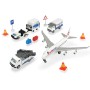 DICKIE Letiště hrací set airport letadlo + 3 auta s doplňky kov v krabici