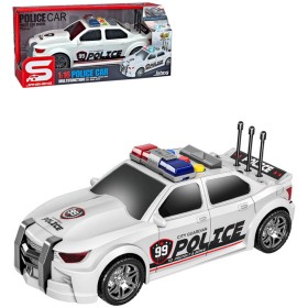 Auto policejní bílé 1:16 Policie 25cm na baterie Světlo Zvuk