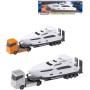 Teamsterz set auto tahač kovový + motorový člun v krabici 2 barvy kov