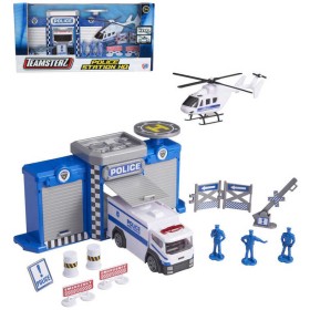 Teamsterz policejní stanice herní set s figurkami a helikoptérou kov v krabici