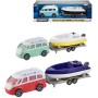 Teamsterz auto karavan kovový set s přívěsem a motorovým člunem 4 barvy