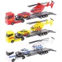 Teamsterz tahač kovový set s helikoptérou a osobním vozem 3 druhy v krabici