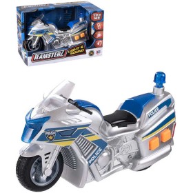 Teamsterz motorka policejní stříbrná na baterie Světlo Zvuk v krabici