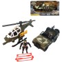 Vojenská army sada 2 figurky s helikoptérou / terénním autem 2 druhy
