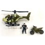 Vojenská army sada 2 figurky s helikoptérou / terénním autem 2 druhy