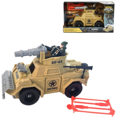 Auto vojenské bojové army vozidlo set s figurkou a doplňky plast