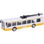 Trolejbus kovový s efekty 16cm na baterie zpětný chod Světlo Zvuk