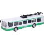Trolejbus kovový s efekty 16cm na baterie zpětný chod Světlo Zvuk