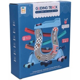 Autodráha s rampami set 8 dílů + 4 překlápěcí autíčka v krabici