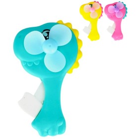 MEGA CREATIVE Větráček do ruky Dinosaurus manuální větrák 3 barvy