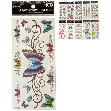 Tetování dětské holčičí tetovačky motýli 1 arch různé druhy v sáčku