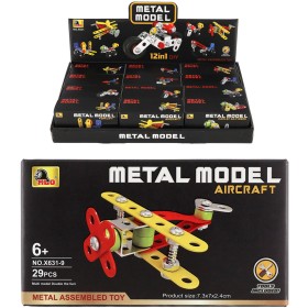 Stavebnice kovová mini dopravní prostředky různé druhy v krabičce