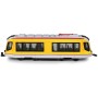 Tramvaj žlutá kovová MHD Městská hromadná doprava zpětný chod