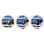 Tramvaj modrá kovová MHD Městská hromadná doprava zpětný chod