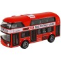 Autobus červený londýnský dvoupatrový double decker zpětný chod kov