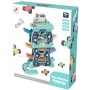 Autodráha sjezdová poschoďová 33x38cm set s 8 autíčky plast
