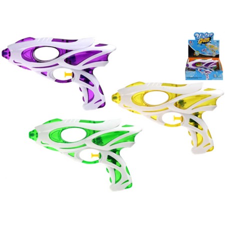 Pistole vodní transparentní 21cm 3 barvy plast