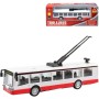 Trolejbus kovový 16cm zpětný chod český design otevírací dveře