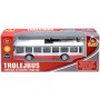 Trolejbus kovový 16cm zpětný chod český design otevírací dveře