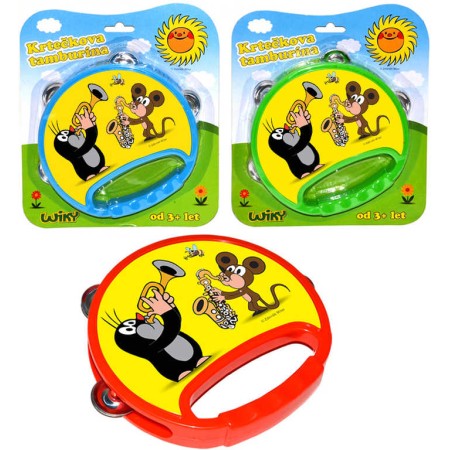 KRTEK (Krteček) Tamburina 18cm 3 barvy na kartě *HUDEBNÍ NÁSTROJE*