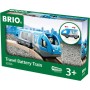 BRIO DŘEVO Set elektrická vlaková souprava + figurka strojvedoucí na baterie