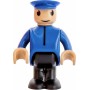 WOODY Mašinka elektrická zelená na baterie set s panáčkem doplněk k vláčkodráze
