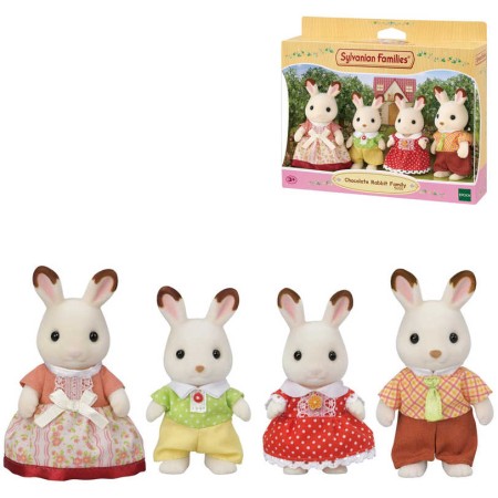 Sylvanian Families Rodina chocolate králíků nová set 4 figurky v krabici