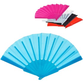 Vějíř dětský jednobarevný bez potisku plast/textil 5 barev