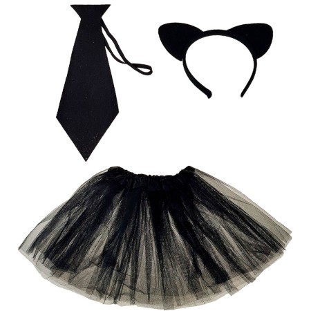 KARNEVAL Šaty sukně kočka set s čelenkou a kravatou *KOSTÝM*