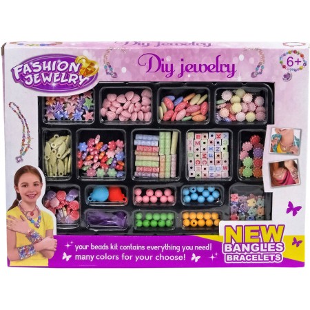 Korálky ethno navlékací kreativní set s přívěsky výroba dětská bižuterie