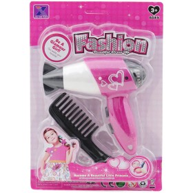 Kadeřnický dětský herní set fén s hřebínkem na baterie 2 barvy
