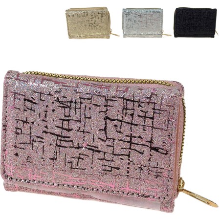 Peněženka dívčí lesklá třpytivá na zip 4 barvy