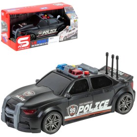 Auto sportovní policejní černé na setrvačník policie na baterie Světlo Zvuk