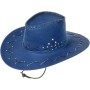 KARNEVAL Klobouk kovboj modrý semiš *KARNEVALOVÝ DOPLNĚK*