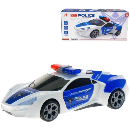 Auto policejní 360 rotace narážecí policie na baterie Světlo Zvuk