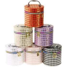 Kufřík dětský kosmetický vel. S se zrcátkem na zip kulatý 6 barev