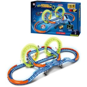 Autodráha svítící ve tmě s křížením a loopingy set s autem na baterie Světlo