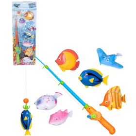 Hra magnetická malý rybář set prut + 6 rybek dětský rybolov