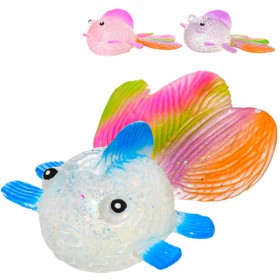 Rybička duhová perleťová strečové zvířátko antistresové se třpytkami 3 barvy