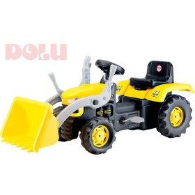 DOLU Traktor dětský šlapací s rypadlem žlutý plast