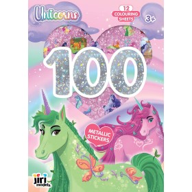 JIRI MODELS 100 samolepek + metalické omalovánky Jednorožci