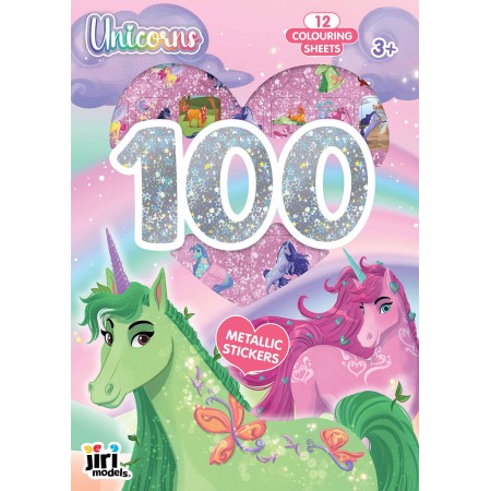 JIRI MODELS 100 samolepek + metalické omalovánky Jednorožci