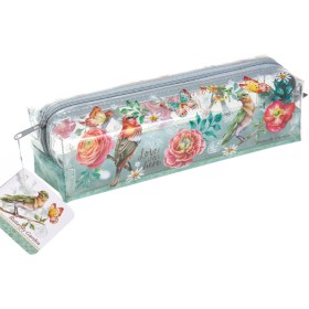 Pouzdro na pera / kosmetiku Butterfly garden průhledný penál Motýlí zahrada
