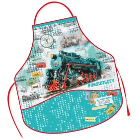 Zástěra dětská školní Train oblečení na výtvarnou výchovu Vlak