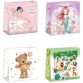 Taška dárková mix 16x16cm papírová 4 druhy