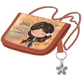 Peněženka dětská školní na krk Anekke s klíčenkou