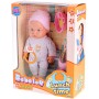 Panenka miminko smějící se 35cm jídlení set s bryndákem na baterie Zvuk